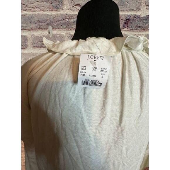 J. Crew Mercantile | Ivory Ruffle-Trim Wrap Top - Size Small - Picture 4 of 5